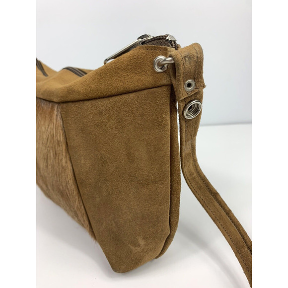 Vtg Handmade Suede Antelope Fur Purse handbag Festival Hippie Boho - Picture 6 of 12